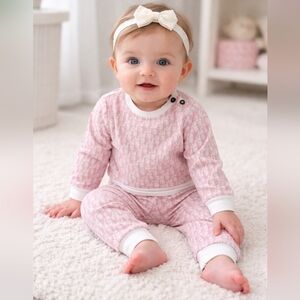 Dior Pink and White Baby Set